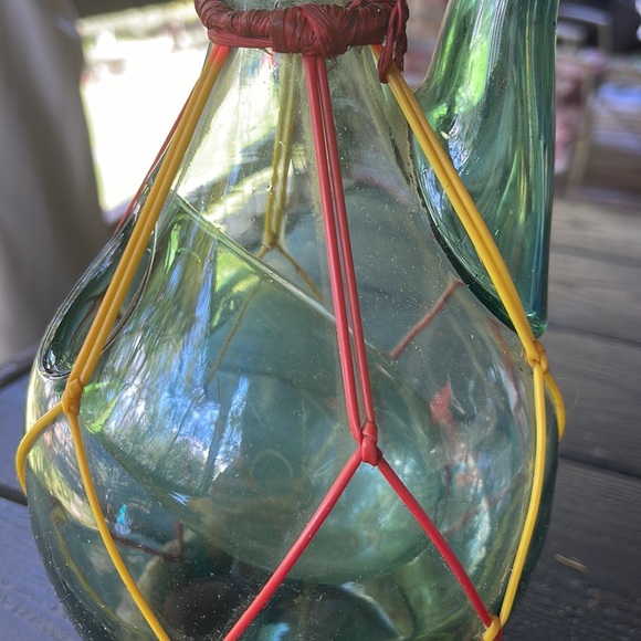 🍷Vintage Italian Blown Green Glass Wine Decanter 🍷 - Picture 10 of 14